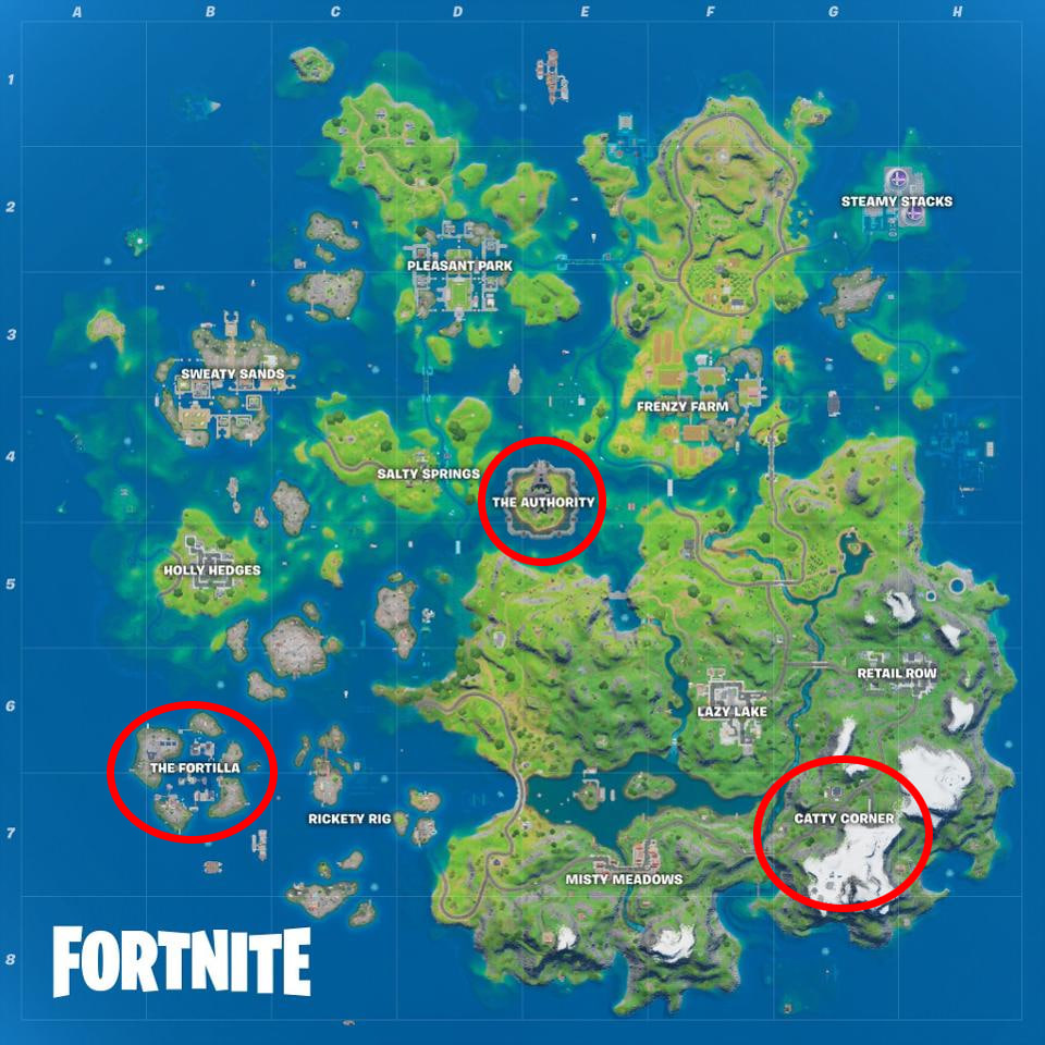 Season 3 Drop Spots Guide (Fortilla, Catty Corner and The Authority) l444 version latest